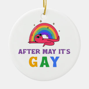 Adorno De Cerámica Después de Mayo Es Divertido Gay Mes del Orgullo L