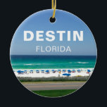 Adorno De Cerámica Destin Florida Beach Photography Seaside<br><div class="desc">Una magnífica fotografía de playa tomada en un destino favorito de vacaciones junto al mar para los habitantes de Florida: Destin, Florida. El hermoso agua azul del océano verde azulado en Sandestin se encuentra con la orilla del mar, ideal para disfrutar de una fotografía paisajística perfecta. Vender estos adorables ornamentos...</div>