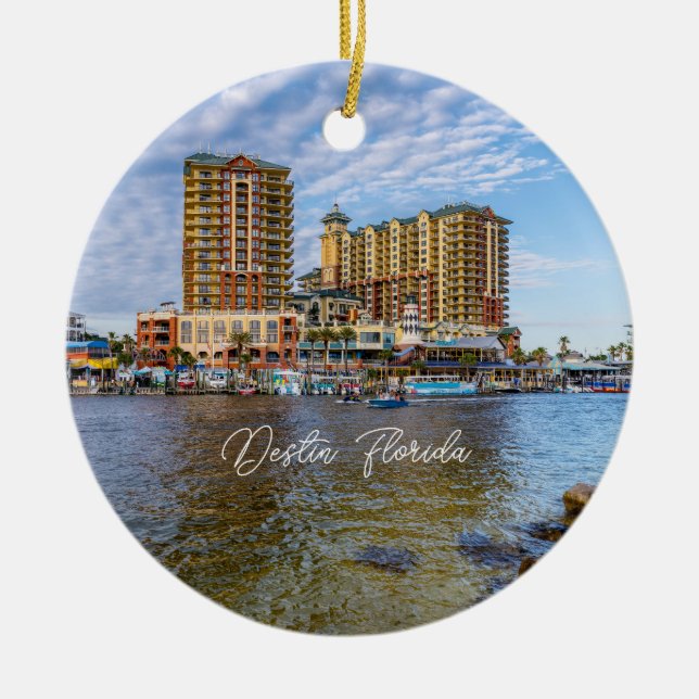 Adorno De Cerámica Destin Harbour Boardwalk Ornament Souvenir (Frente)