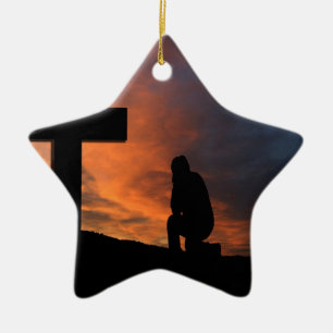 Adorno De Cerámica Destino del amor de la paz de Jesús de la cruz de