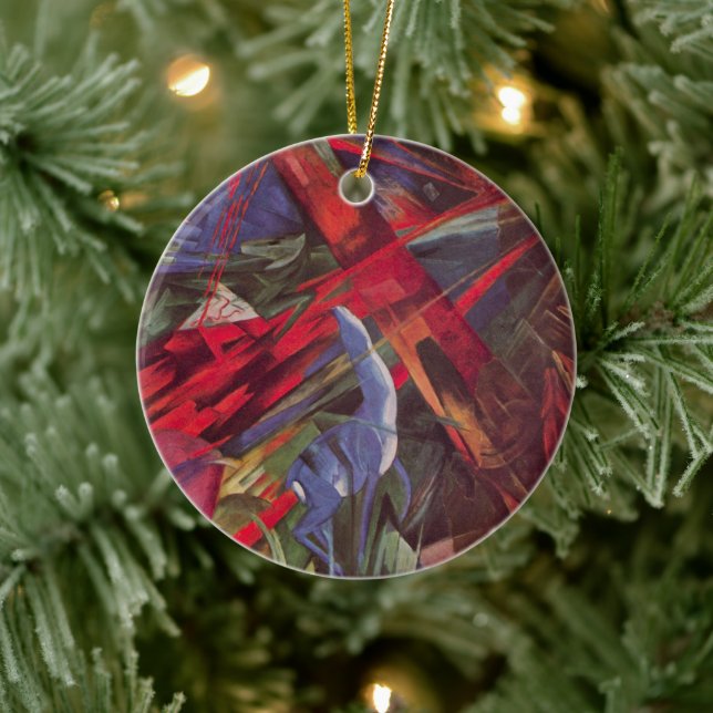 Adorno De Cerámica Destinos animales por Franz Marc, arte de cubismo  (Árbol)