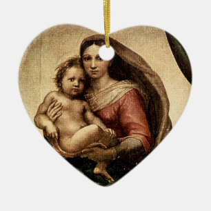 Adorno De Cerámica Detalle "Sistine Madonna" de Raphael (alrededor de