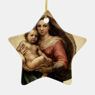 Adorno De Cerámica Detalle "Sistine Madonna" de Raphael (alrededor de