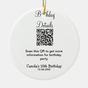 Adorno De Cerámica Detalles de la fiesta de cumpleaños de QR scan mod