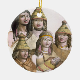 Adorno De Cerámica Detalles de tocados en América del noroeste (colo