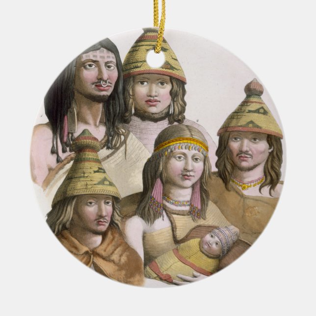 Adorno De Cerámica Detalles de tocados en América del noroeste (colo (Frente)