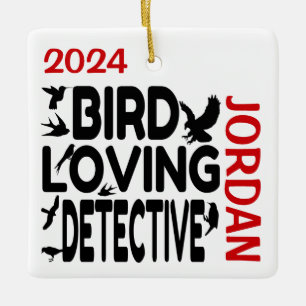 Adorno De Cerámica Detective ama a los pájaros PERSONALIZADO