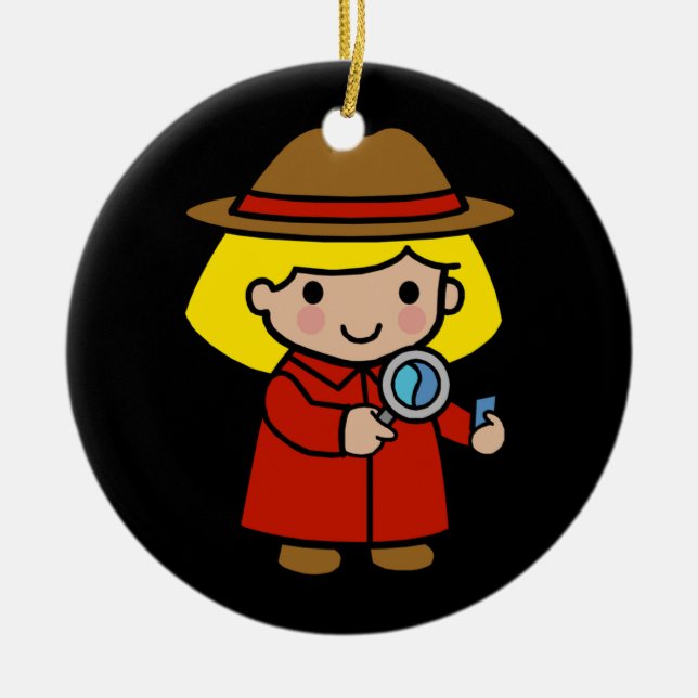 Adorno De Cerámica Detective futuro / Científico forense / P.I. (Frente)