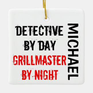 Adorno De Cerámica Detective Grillmaster PERSONALIZADO