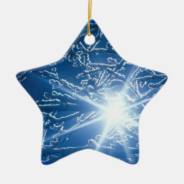 Adorno De Cerámica Detención por las maderas en una tarde Nevado