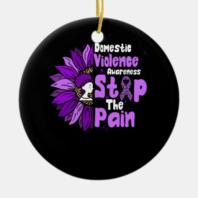 Adorno De Cerámica Detener El Dolor De La Conciencia Sobre La Violenc (Frente)