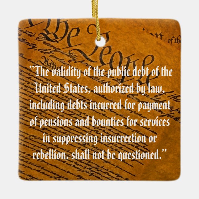 Adorno De Cerámica Deuda Pública de la Decimocuarta Enmienda (Anverso)