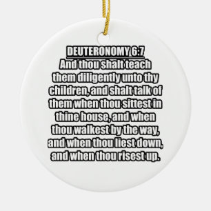 Adorno De Cerámica Deuteronomio 6:7 Versículo de la Biblia KJV