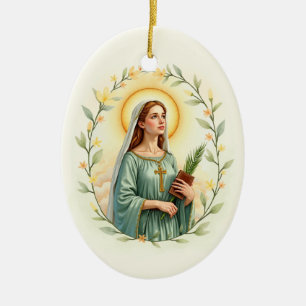 Adorno De Cerámica Devocional Católico de Santa Dimpna