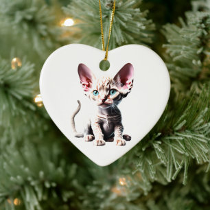 Adorno De Cerámica Devon Rex Kitten personalizado