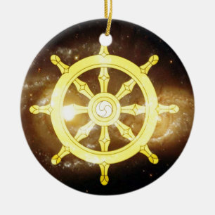 Adorno De Cerámica Dharma Wheel