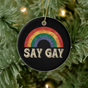 Adorno De Cerámica Di Gay Vintage Arcoíris Orgullo Gay Lgbt Mes