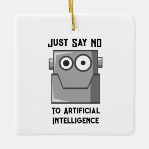 Adorno De Cerámica Di No a la Inteligencia Artificial