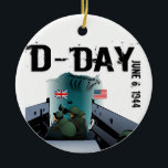 Adorno De Cerámica DÍA D 6 de junio de 1944<br><div class="desc">D-DAY 6 de junio de 1944 - Los aterrizajes en Normandía fueron las operaciones de aterrizaje el 6 de junio de 1944 (denominado Día D) de la invasión aliada de Normandía en la Operación Alcalde durante la Segunda Guerra Mundial.</div>