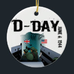 Adorno De Cerámica DÍA D 6 de junio de 1944<br><div class="desc">D-DAY 6 de junio de 1944 - Los aterrizajes en Normandía fueron las operaciones de aterrizaje el 6 de junio de 1944 (denominado Día D) de la invasión aliada de Normandía en la Operación Alcalde durante la Segunda Guerra Mundial.</div>