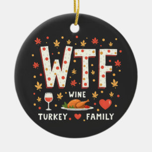 Adorno De Cerámica Día de Acción de Gracias divertida para la familia