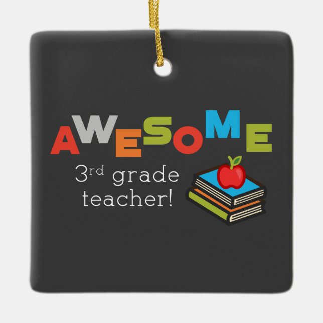 Adorno De Cerámica Día de Apreciación de Maestros de tercer grado, as (Anverso)