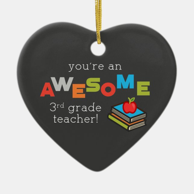 Adorno De Cerámica Día de Apreciación de Maestros de tercer grado, im (Frente)