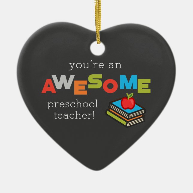 Adorno De Cerámica Día de Apreciación de Profesores de Preescolar, ma (Frente)