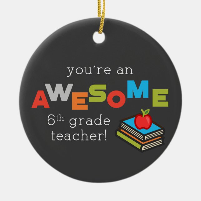 Adorno De Cerámica Día de Apreciación de Profesores de Sexto Grado, i (Frente)