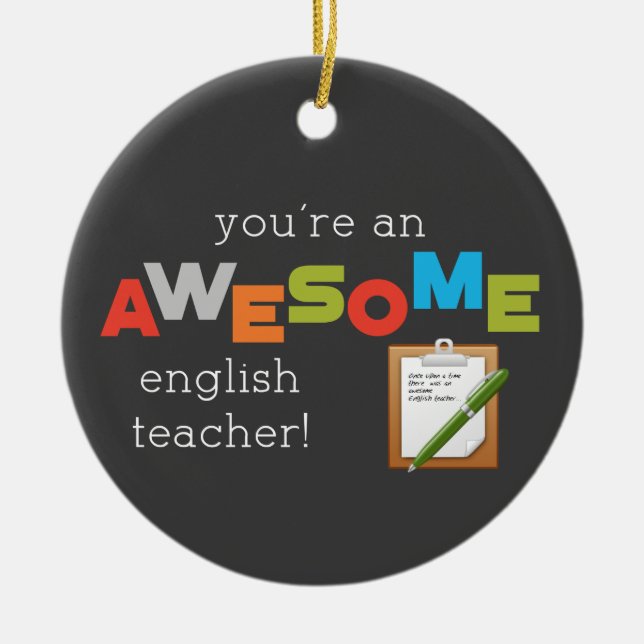 Adorno De Cerámica Día de Apreciación del Profesor de Inglés, maravil (Frente)