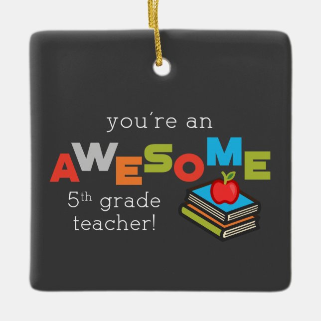 Adorno De Cerámica Día de Apreciación del Profesor de Quinto Grado Im (Anverso)