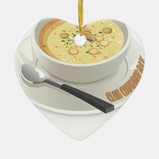 Adorno De Cerámica Día de Clam Chowder - Día de Apreciación