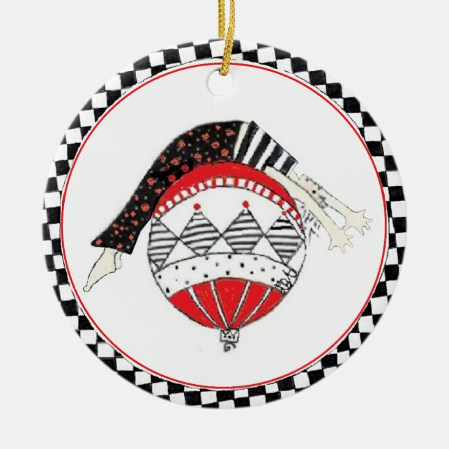 Adorno De Cerámica Día de fiesta equilibrado sano feliz de Pilates (Frente)