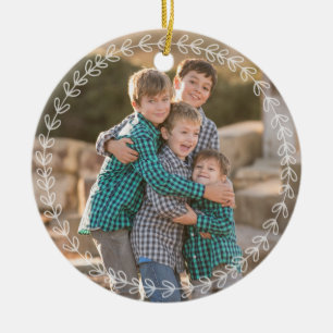 Adorno De Cerámica Día de fiesta rústico moderno de encargo del verde