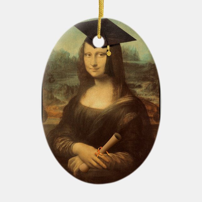 Adorno De Cerámica Día de Graduación de Mona Lisa (Frente)