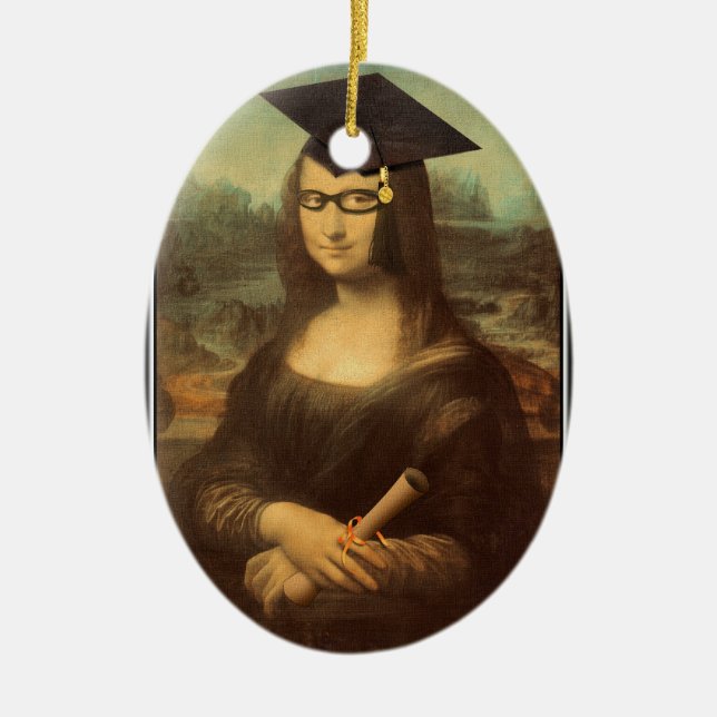Adorno De Cerámica Día de Graduación de Mona Lisa (Frente)