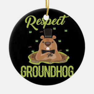 Adorno De Cerámica Día de Groundhog Woodchuck de Respeto