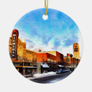 Adorno De Cerámica Día de invierno en Ann Arbor