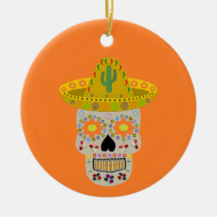 Adorno De Cerámica Día de la Calavera Muerta en México