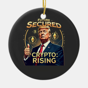 Adorno De Cerámica Día de la Inauguración de Trump con Criptomonedas