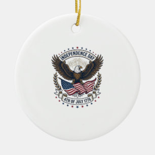Adorno De Cerámica Día de la Independencia Águila Bandera Camiseta Vi