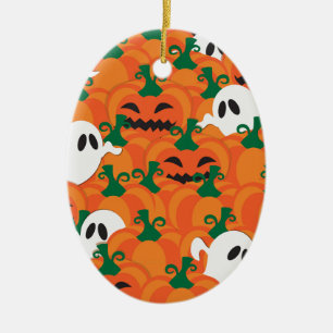 Adorno De Cerámica Día de las Brujas Fantasmas Parche de Calabaza Emb