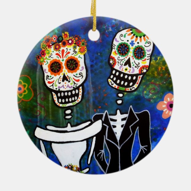 ADORNO DE CERÁMICA DIA DE LOS MUERTOS WEDDING (Atrás)