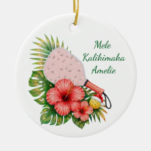 Adorno De Cerámica Día de Pickleball Personalizado Mele Kalikimaka 20