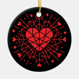 Adorno De Cerámica Día de San Valentín - Corazón Rojo -