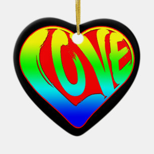 Adorno De Cerámica Día de San Valentín del Corazón Colorido Amor