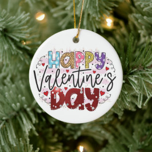 Adorno De Cerámica Día de San Valentín feliz y moderno