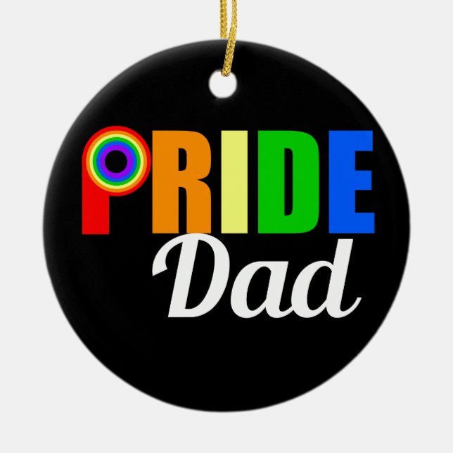 Adorno De Cerámica Día del Padre LGBTQ del Orgullo Gay (Frente)