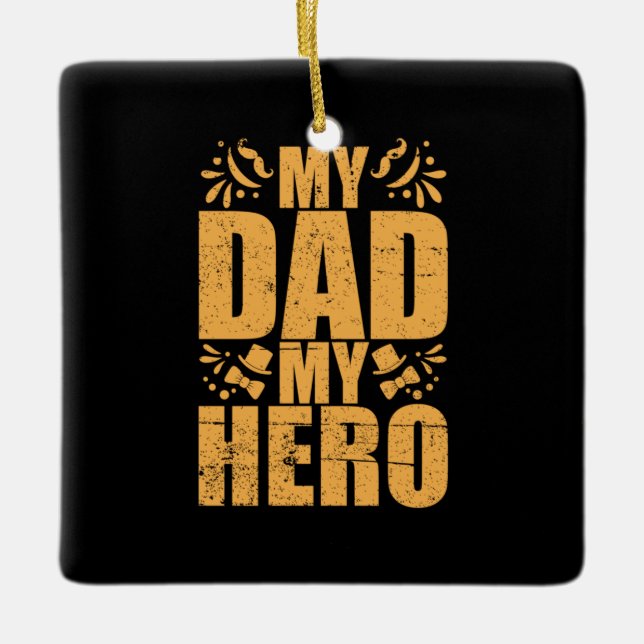 Adorno De Cerámica Día del padre mi papá mi héroe (Anverso)