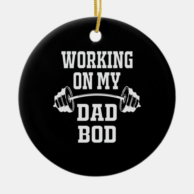 Adorno De Cerámica Día del padre | Trabajar En Mi Bod De Papá (Frente)